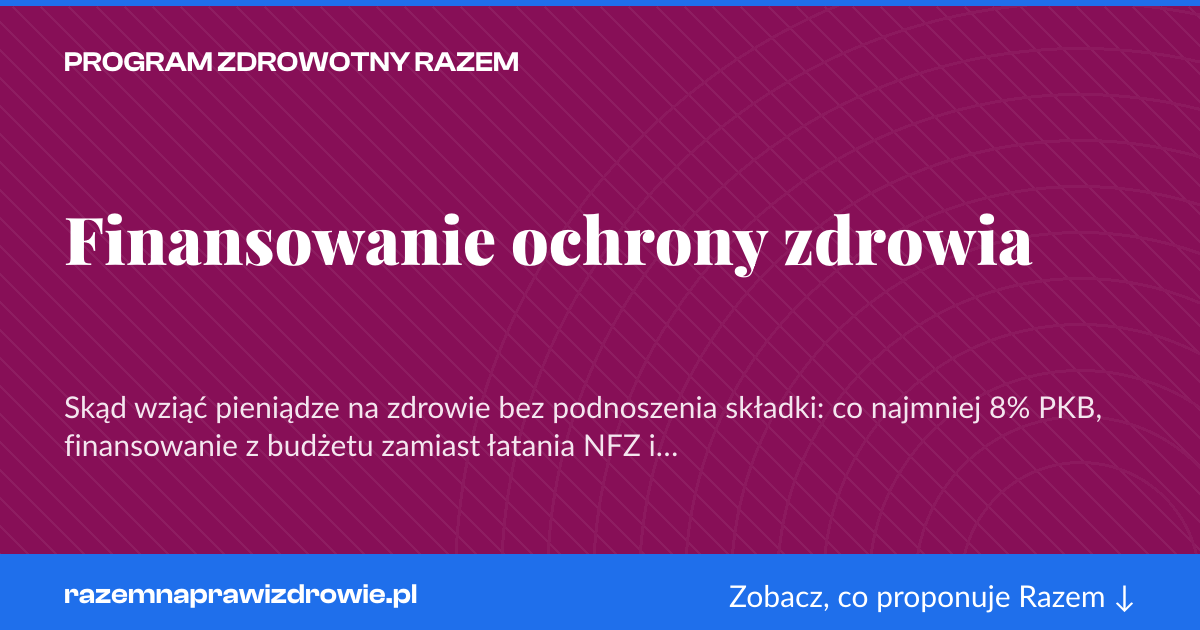 Karta social do udostępnienia: Finansowanie ochrony zdrowia