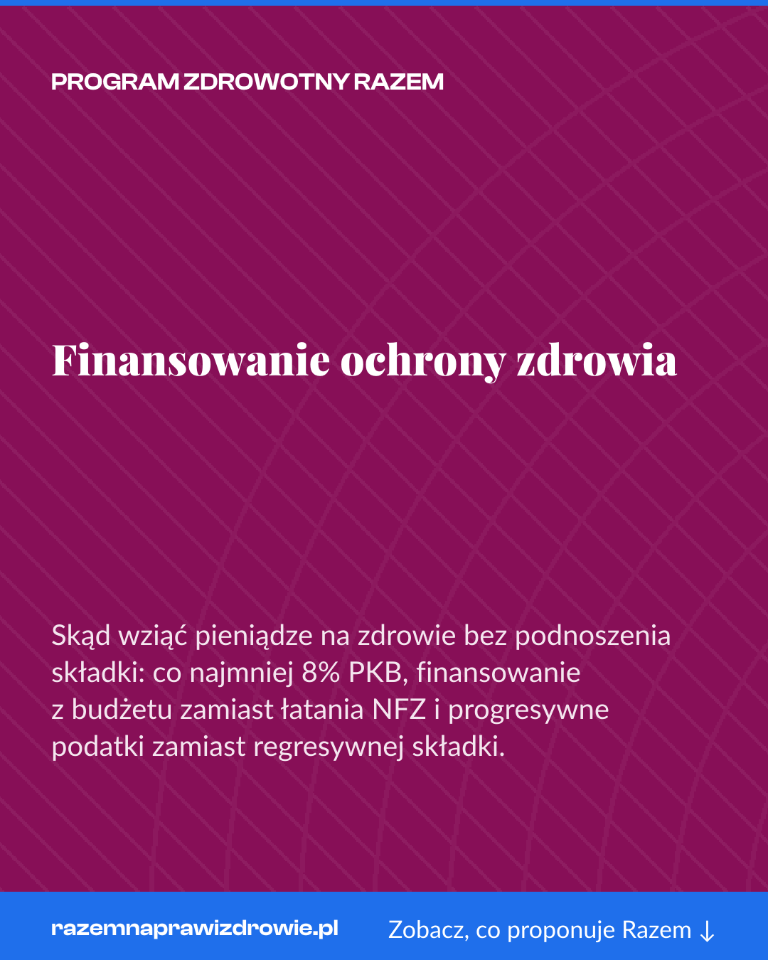Grafika pionowa do udostępnienia: Finansowanie ochrony zdrowia