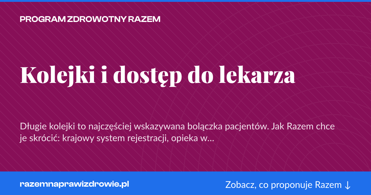 Karta social do udostępnienia: Kolejki i dostęp do lekarza
